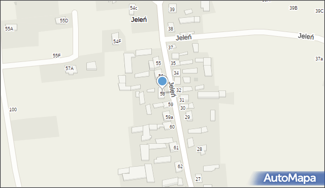 Jeleń, Jeleń, 58, mapa Jeleń