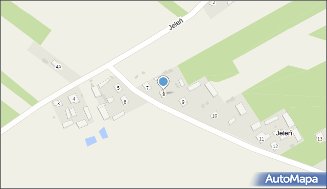 Jeleń, Jeleń, 8, mapa Jeleń
