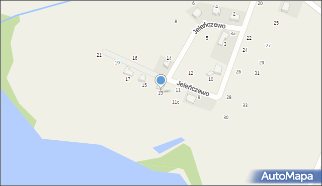 Jeleńczewo, Jeleńczewo, 13, mapa Jeleńczewo