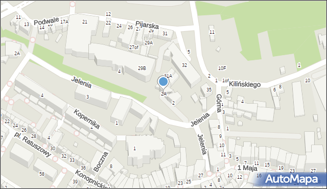 Jelenia Góra, Jelenia, 2A, mapa Jelenia Góra