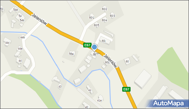 Jeleniów, Jeleniów, 56, mapa Jeleniów