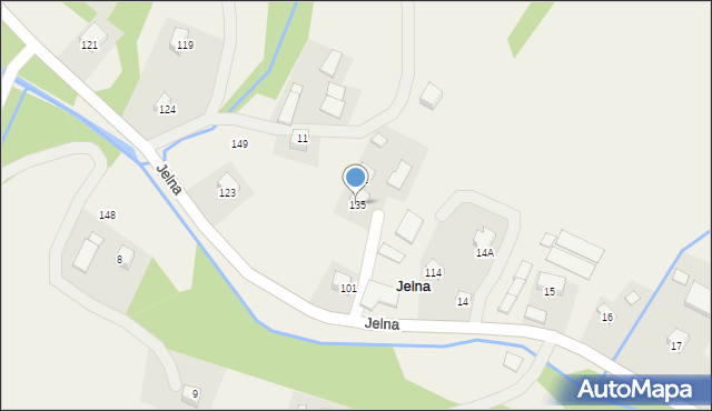 Jelna, Jelna, 135, mapa Jelna