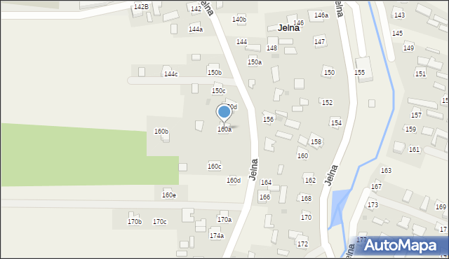 Jelna, Jelna, 160a, mapa Jelna