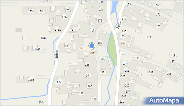Jelna, Jelna, 186, mapa Jelna