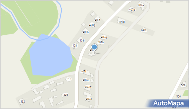 Jelna, Jelna, 407j, mapa Jelna