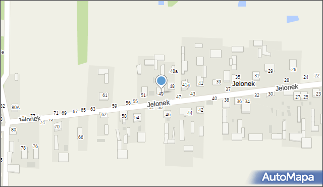 Jelonek, Jelonek, 49, mapa Jelonek