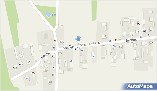 Jelonek, Jelonek, 72, mapa Jelonek