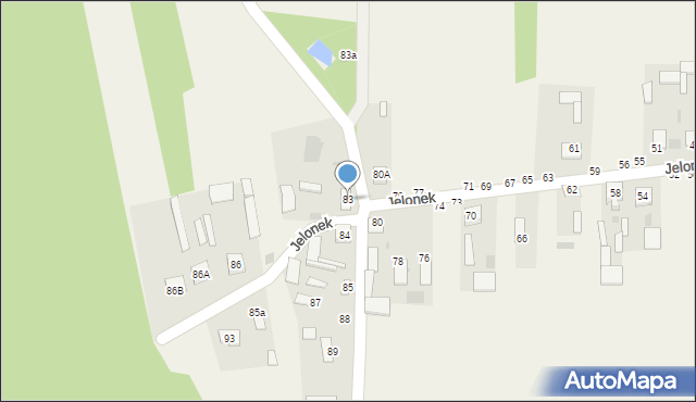 Jelonek, Jelonek, 83, mapa Jelonek