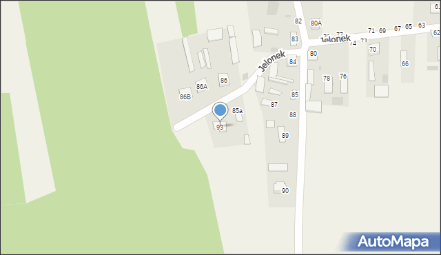 Jelonek, Jelonek, 93, mapa Jelonek