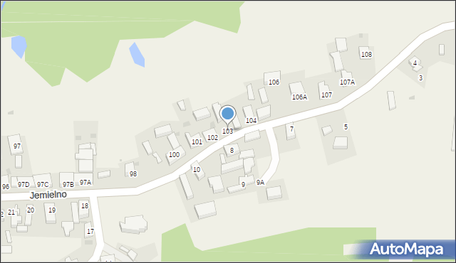Jemielno, Jemielno, 103, mapa Jemielno