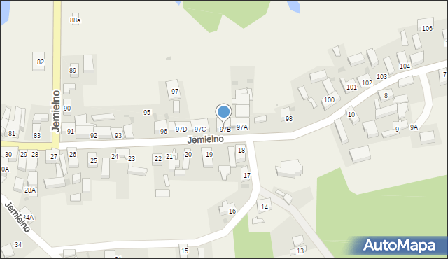 Jemielno, Jemielno, 97B, mapa Jemielno