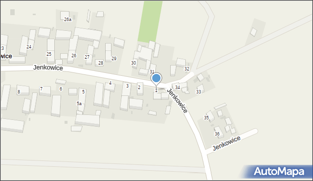 Jenkowice, Jenkowice, 1, mapa Jenkowice
