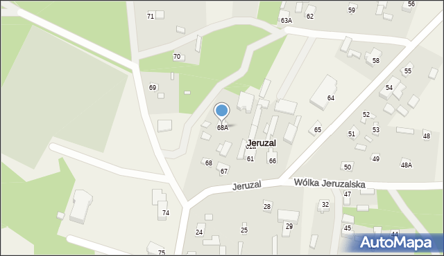 Jeruzal, Jeruzal, 68A, mapa Jeruzal