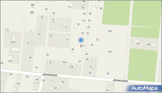 Jerwonice, Jerwonice, 65, mapa Jerwonice