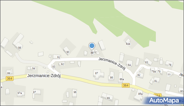 Jerzmanice-Zdrój, Jerzmanice-Zdrój, 88, mapa Jerzmanice-Zdrój