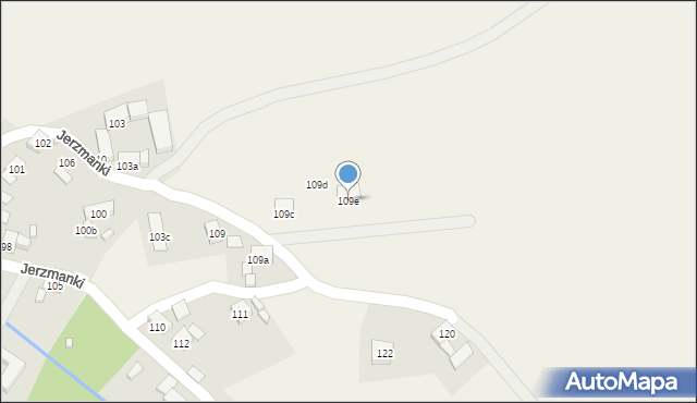 Jerzmanki, Jerzmanki, 109e, mapa Jerzmanki