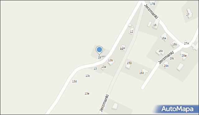 Jerzmanki, Jerzmanki, 14, mapa Jerzmanki