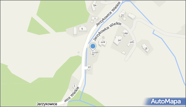 Jerzykowice Wielkie, Jerzykowice Wielkie, 12, mapa Jerzykowice Wielkie