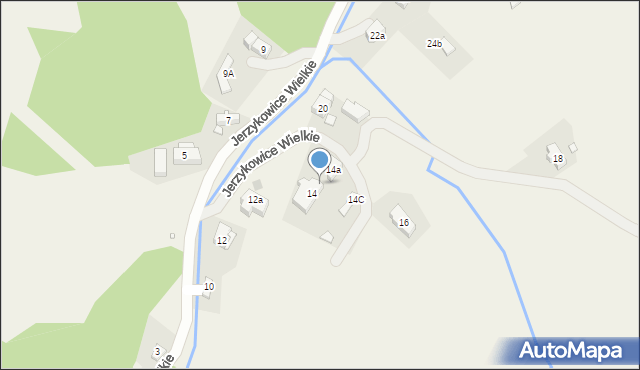 Jerzykowice Wielkie, Jerzykowice Wielkie, 14b, mapa Jerzykowice Wielkie