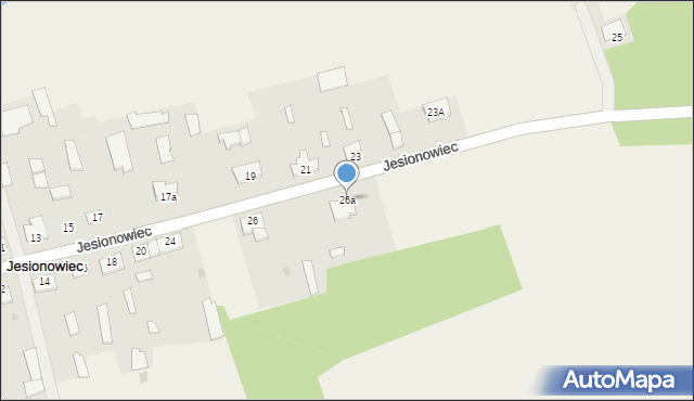 Jesionowiec, Jesionowiec, 26a, mapa Jesionowiec