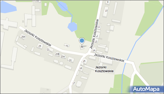 Jeziorki Kosztowskie, Jeziorki Kosztowskie, 69, mapa Jeziorki Kosztowskie