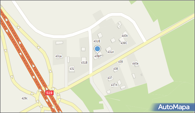 Jeżowe, Jeżowe, 431c, mapa Jeżowe