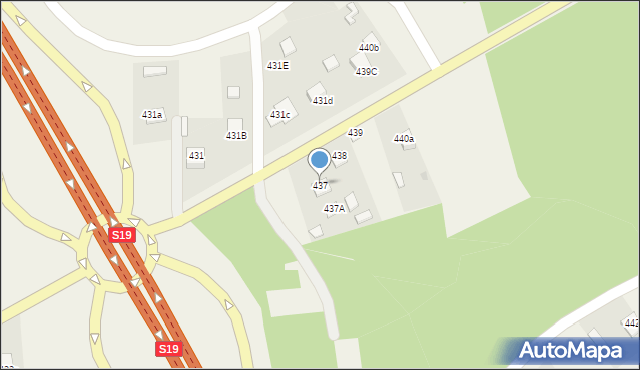 Jeżowe, Jeżowe, 437, mapa Jeżowe