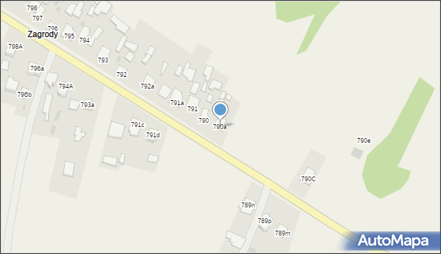 Jeżowe, Jeżowe, 790a, mapa Jeżowe