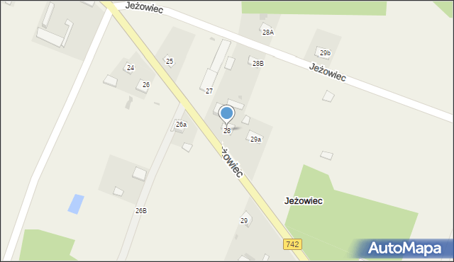 Jeżowiec, Jeżowiec, 28, mapa Jeżowiec