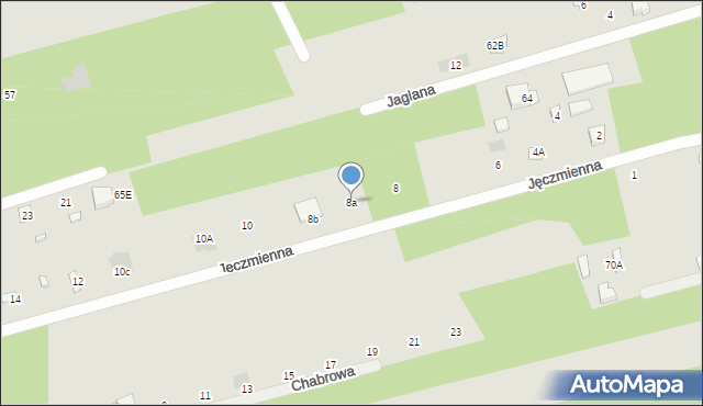 Józefów, Jęczmienna, 8a, mapa Józefów