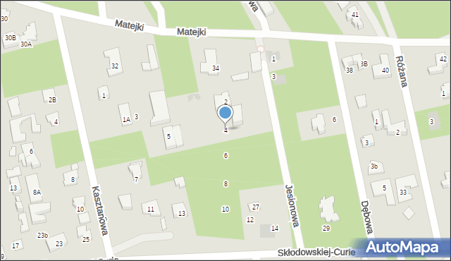 Józefów, Jesionowa, 4, mapa Józefów