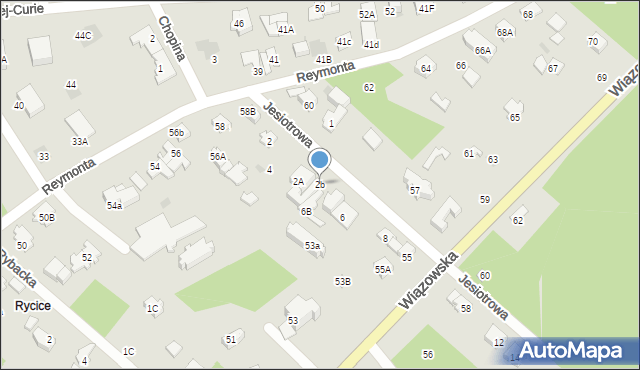 Józefów, Jesiotrowa, 2b, mapa Józefów