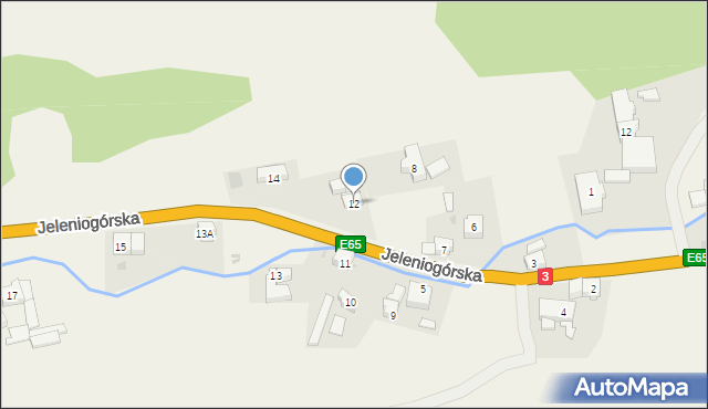 Kaczorów, Jeleniogórska, 12, mapa Kaczorów
