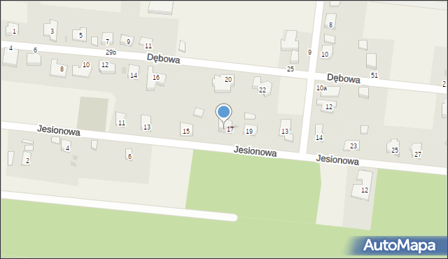 Karczowiska, Jesionowa, 17a, mapa Karczowiska