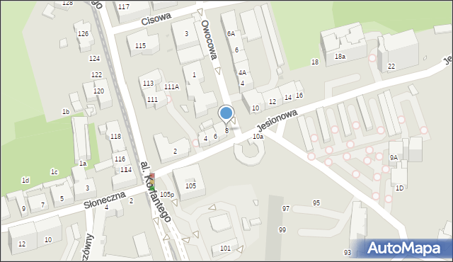 Katowice, Jesionowa, 8, mapa Katowic