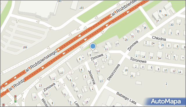 Katowice, Jesienna, 9, mapa Katowic