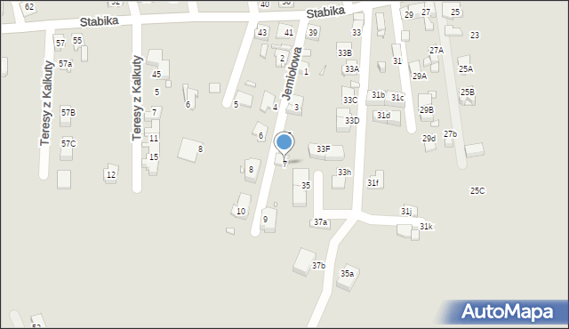 Katowice, Jemiołowa, 7, mapa Katowic