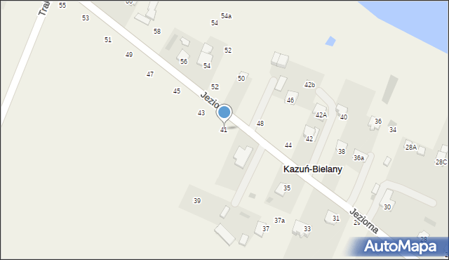 Kazuń-Bielany, Jeziorna, 41, mapa Kazuń-Bielany