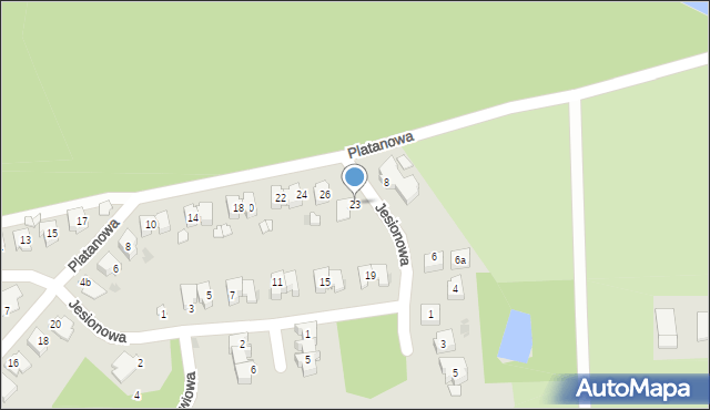 Kędzierzyn-Koźle, Jesionowa, 23, mapa Kędzierzyna-Koźle