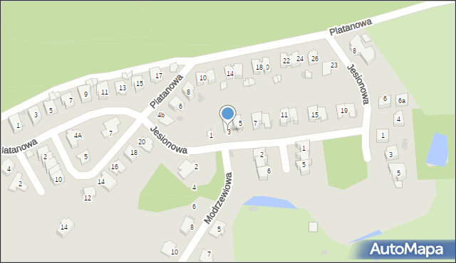 Kędzierzyn-Koźle, Jesionowa, 3, mapa Kędzierzyna-Koźle