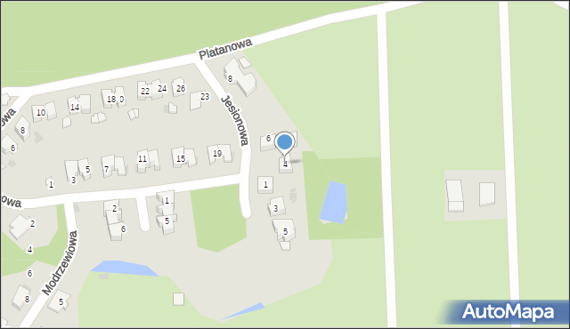 Kędzierzyn-Koźle, Jesionowa, 4, mapa Kędzierzyna-Koźle