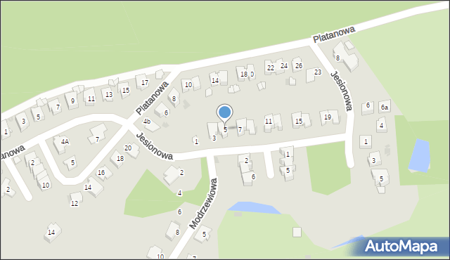 Kędzierzyn-Koźle, Jesionowa, 5, mapa Kędzierzyna-Koźle