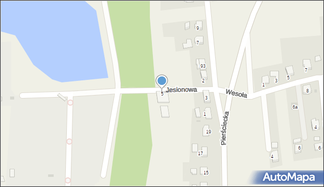 Kiczyce, Jesionowa, 5, mapa Kiczyce