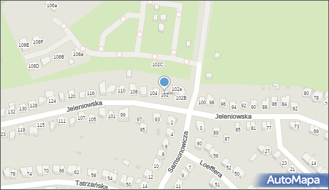 Kielce, Jeleniowska, 102, mapa Kielc