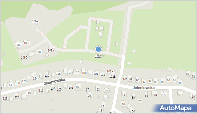 Kielce, Jeleniowska, 102C, mapa Kielc