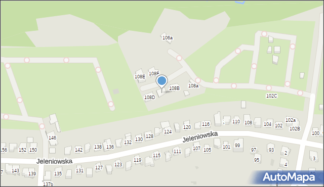 Kielce, Jeleniowska, 108c, mapa Kielc