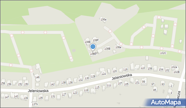 Kielce, Jeleniowska, 108D, mapa Kielc