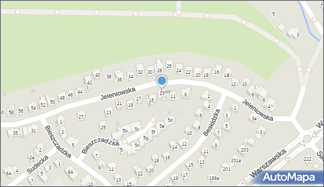 Kielce, Jeleniowska, 13, mapa Kielc