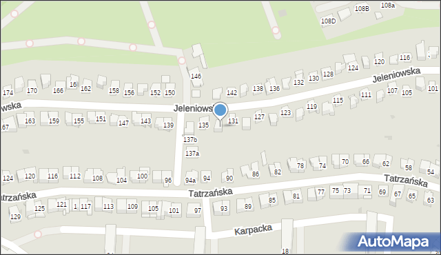 Kielce, Jeleniowska, 133, mapa Kielc