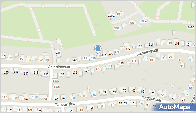 Kielce, Jeleniowska, 134, mapa Kielc